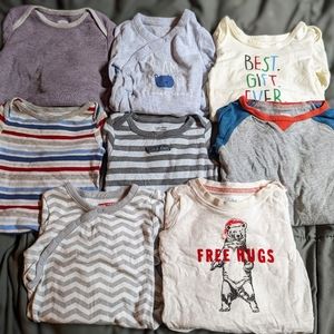 Long sleeve cotton onesies - size 6-9m & 6-12m